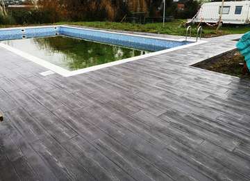 Hormigón Impreso Piscina Madera Canada
